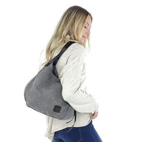 BOLSO DE HOMBRO DE LONA CON COMPARTIMENTOS TRIPLES - MXbueno