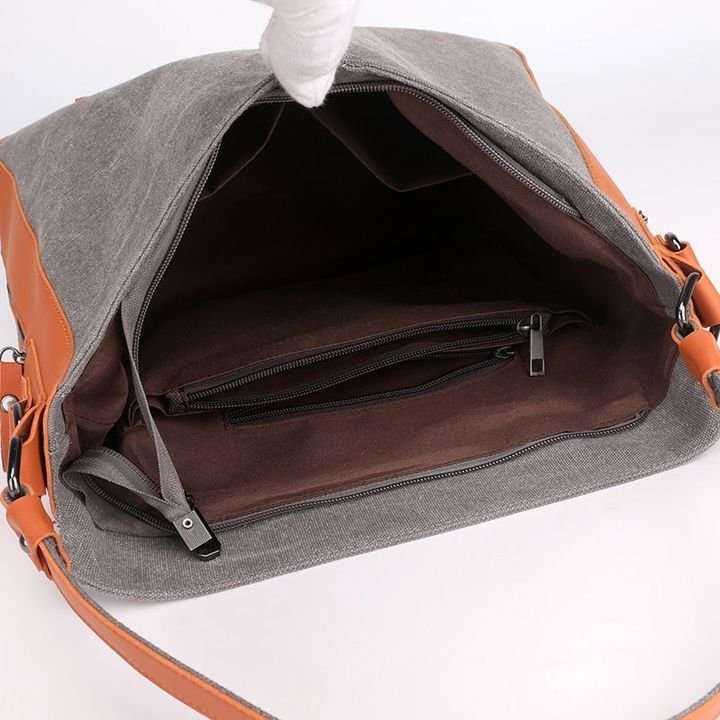 Bolso De Hombro De Lona - Bandolera Con Capacidad Extra Grande
