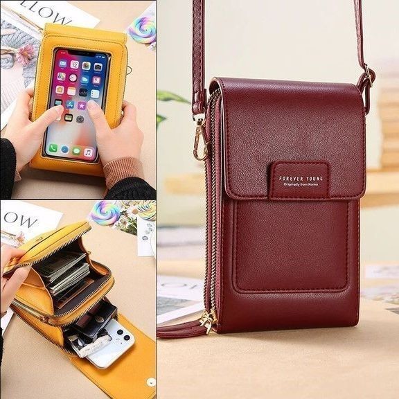 Bolso Diario De Viaje Para Mujer De Piel Con Bandolera De Hombro