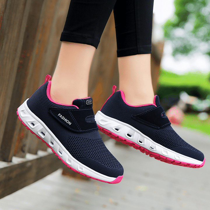 CÓmodos Zapatos De Malla De Velcro De Apoyo Para Caminar