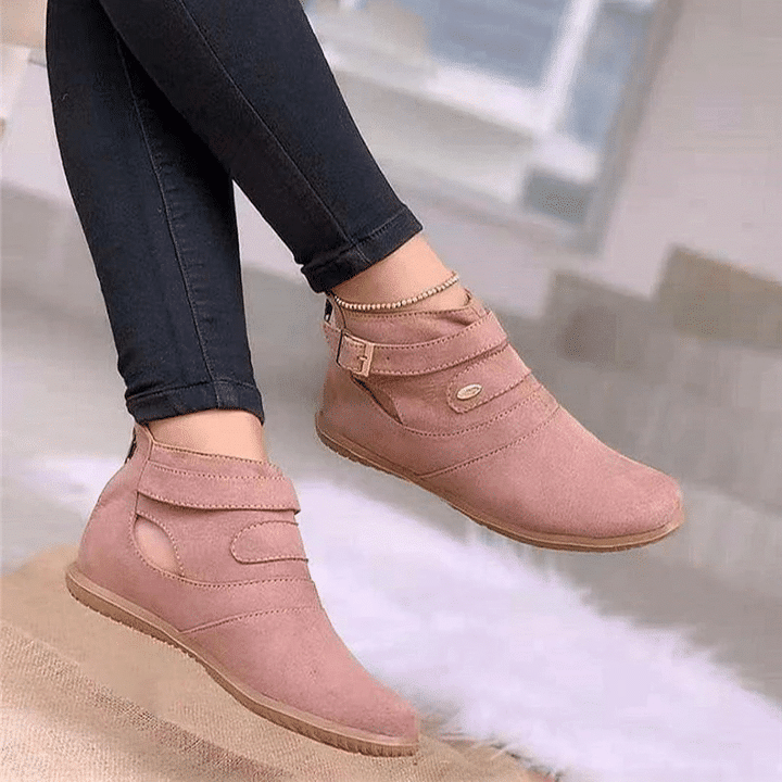 Nuevo Talla MÁs Botinas Botas De Mujer Zapatos Con Hebilla Bota Corta De TalÓn Grueso