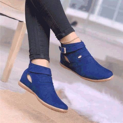 Nuevo Talla MÁs Botinas Botas De Mujer Zapatos Con Hebilla Bota Corta De TalÓn Grueso