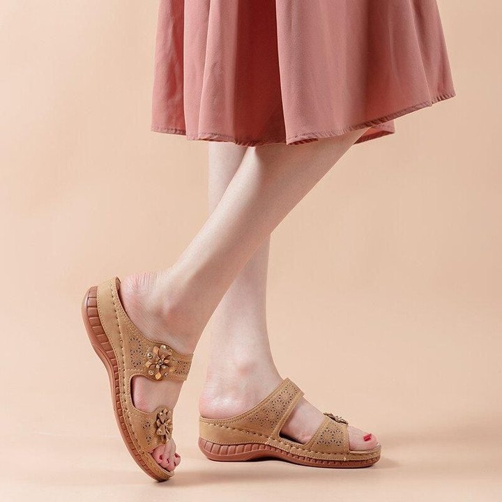 Nuevas Sandalias De Cuña Huecas Retro