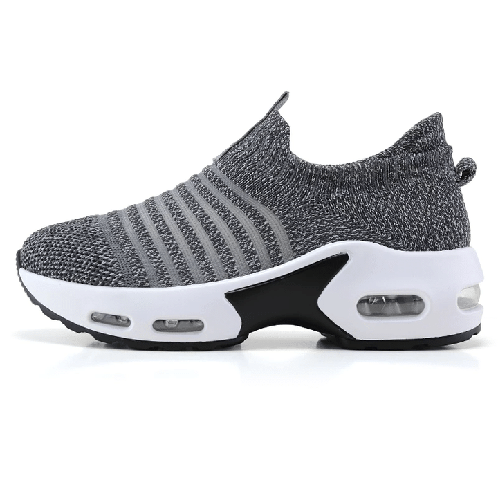 Zapatillas De Deporte Para Mujer Malla Sin Cordones Patrón De Rayas Transpirable Nueva Tendencia 2022 Zapatos Deportivos Para Caminar