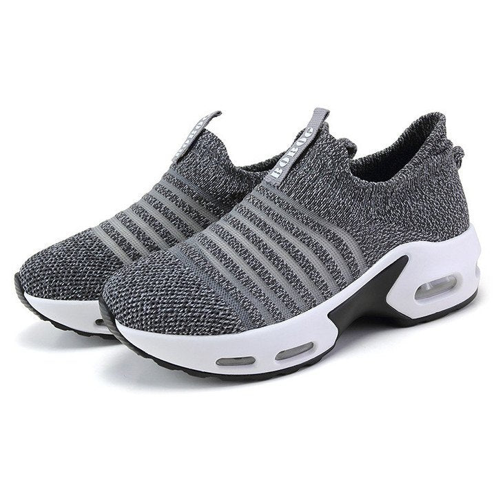 Zapatillas De Deporte Para Mujer Malla Sin Cordones Patrón De Rayas Transpirable Nueva Tendencia 2022 Zapatos Deportivos Para Caminar