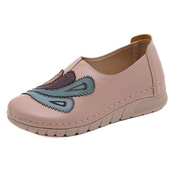 Nuevos zapatos retro holgados cómodos de suela gruesa sin cordones para mujer