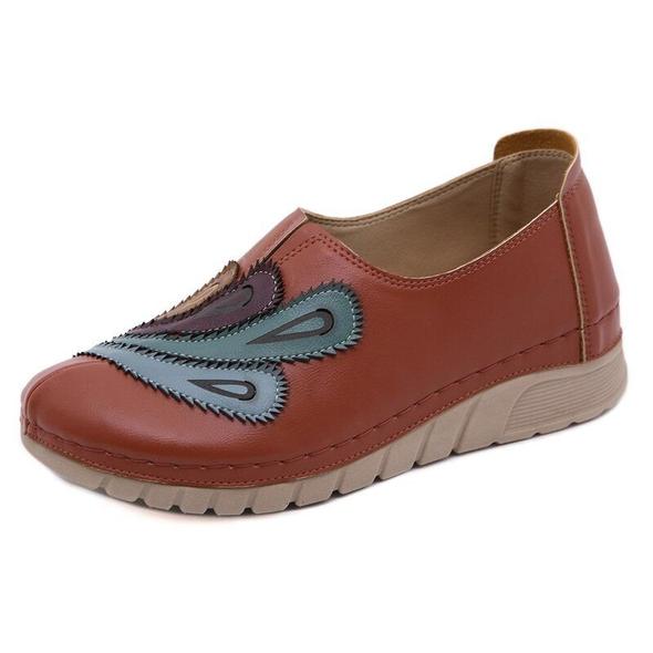 Nuevos zapatos retro holgados cómodos de suela gruesa sin cordones para mujer