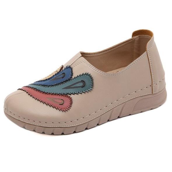 Nuevos zapatos retro holgados cómodos de suela gruesa sin cordones para mujer