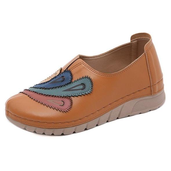 Nuevos zapatos retro holgados cómodos de suela gruesa sin cordones para mujer