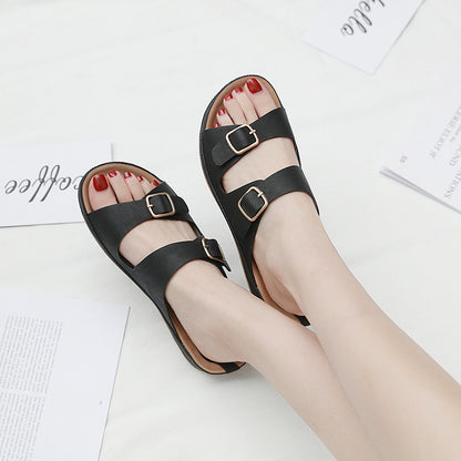 Sandalias De Plataforma Cómodas Con Hebilla Antideslizante