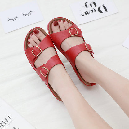 Sandalias De Plataforma Cómodas Con Hebilla Antideslizante