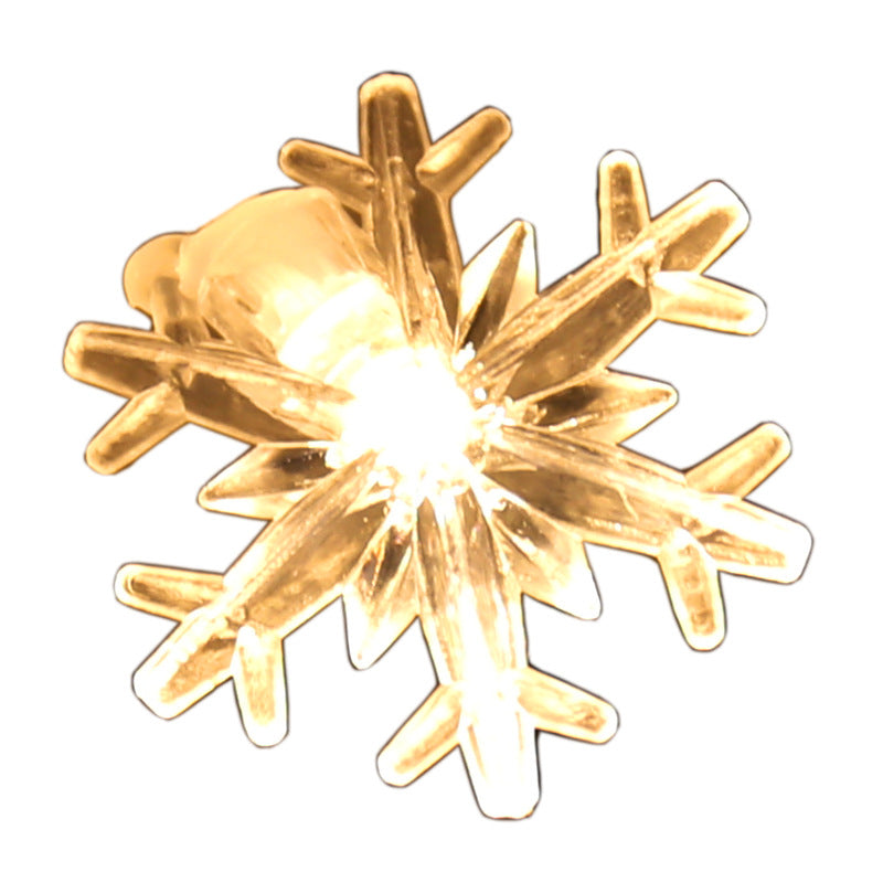 Luces De Cadena De Copo De Nieve Linternas Pequeñas Led Luces De Estrella Caja De Batería Luces Intermitentes Cadena Luces De Decoración Navideña