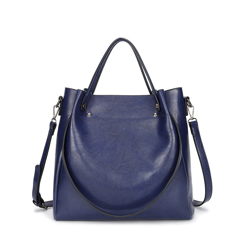 [W-Bolso] Bolso De Cuero De Aceite 2022 Nueva Moda Bolso Grande Bandolera