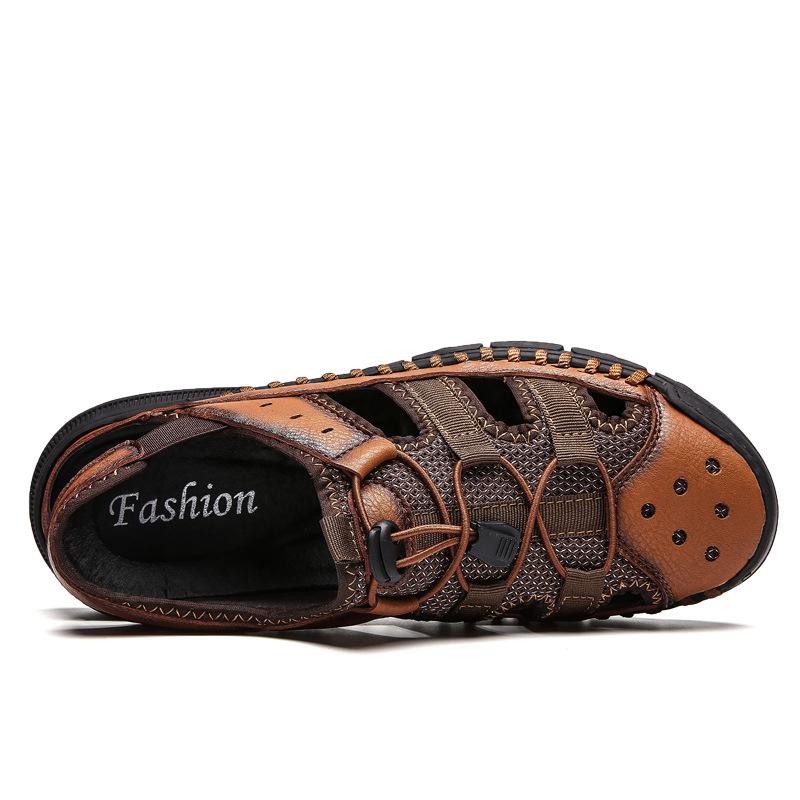 Zapatos de playa retro huecos cosidos a mano