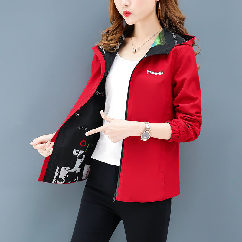 [W-Ropa] Chaqueta Informal Reversible Con Capucha
