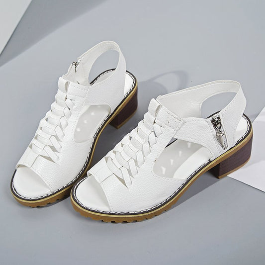 Sandalias De Tacón Alto Retro Para Mujer