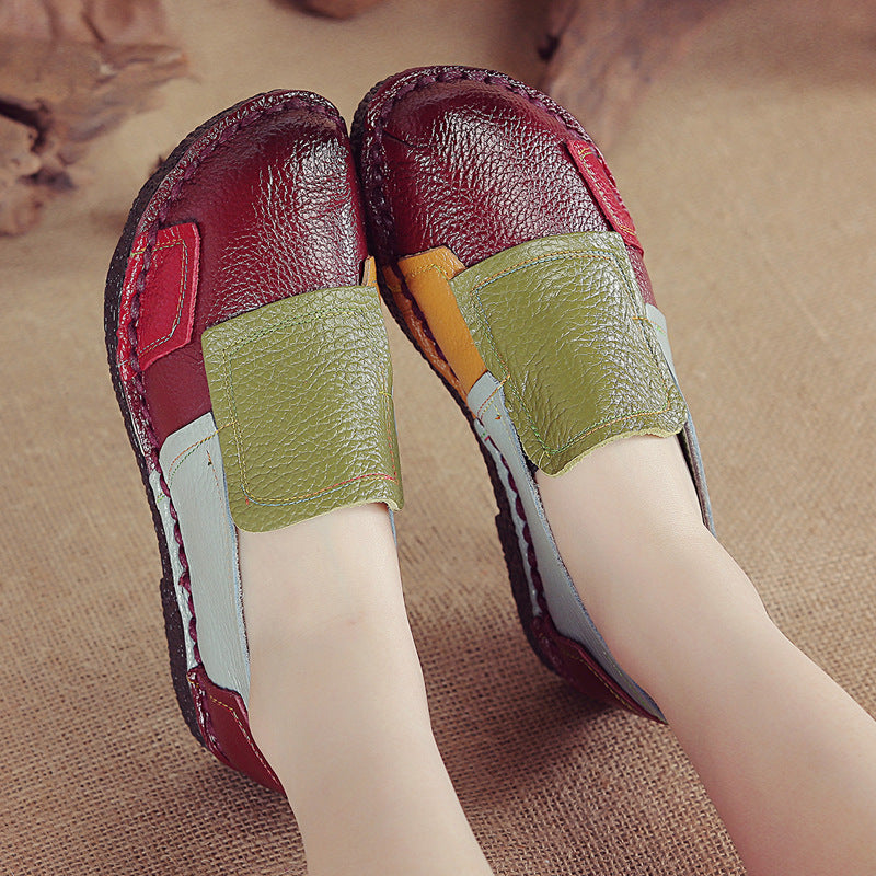 Zapatos Casuales De Piel De Vaca a Juego Para Mujer