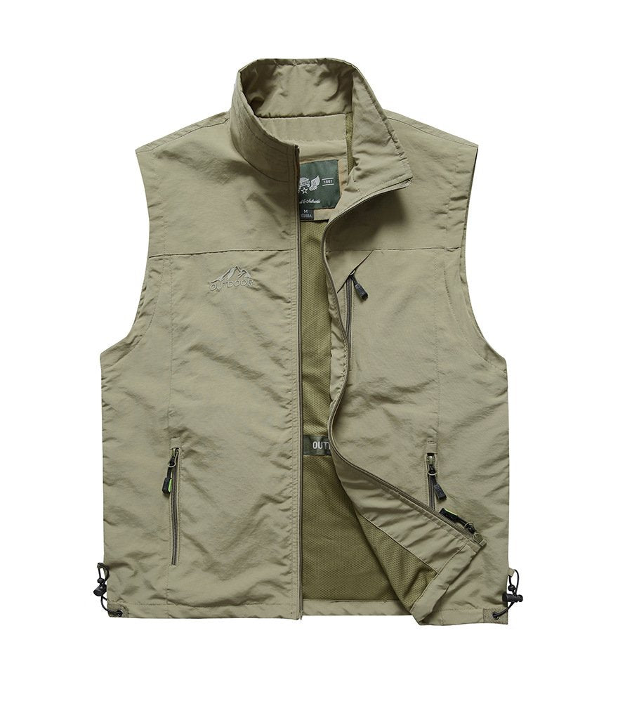 Chaqueta sin mangas de chaleco transpirable al aire libre para hombres