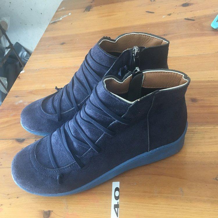 Gran tamaño en el tobillo plano informal con cremallera lateral Botas - MXbueno