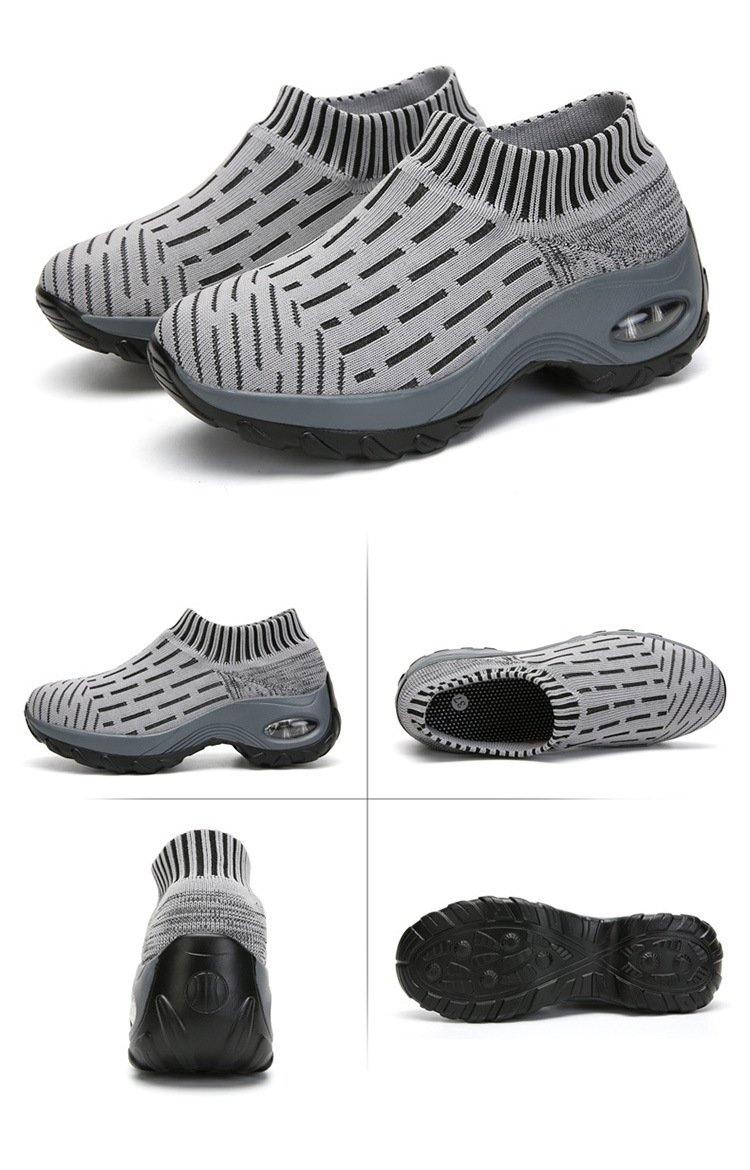 Mujer Malla acolchada de punto transpirable Slip Om Plataforma Zapatos deportivos casuales - MXbueno