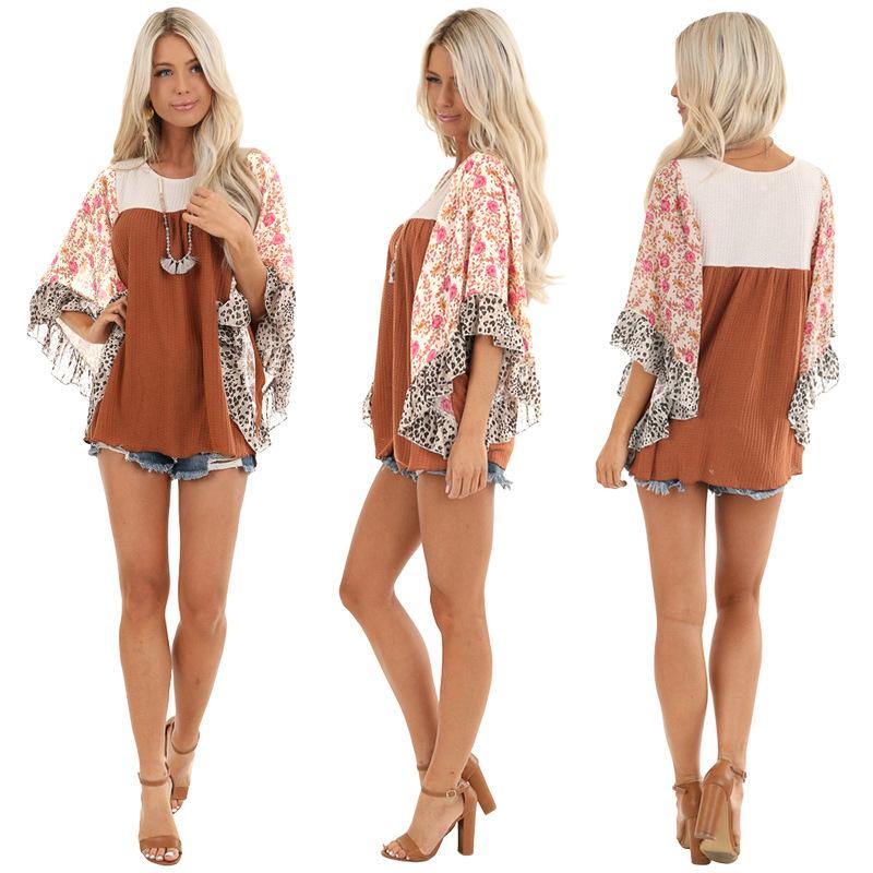 Vestido a color estampado de manga de murciélago para mujer - MXbueno