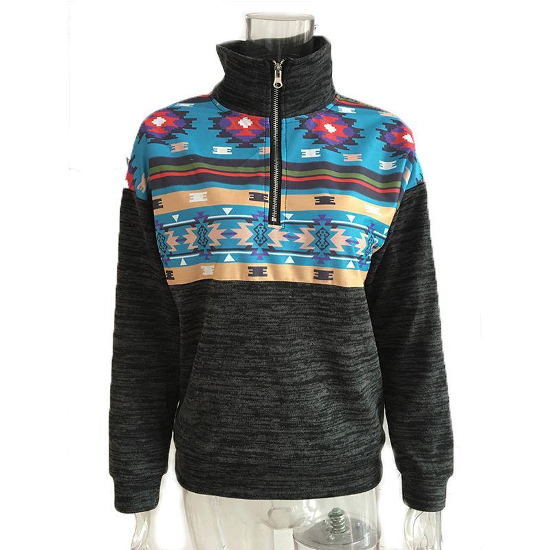 Camiseta de manga larga con estampado geométrico - MXbueno