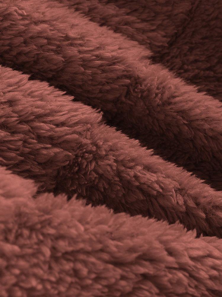 Suéter con capucha de color sólido de felpa suelta para mujer - MXbueno