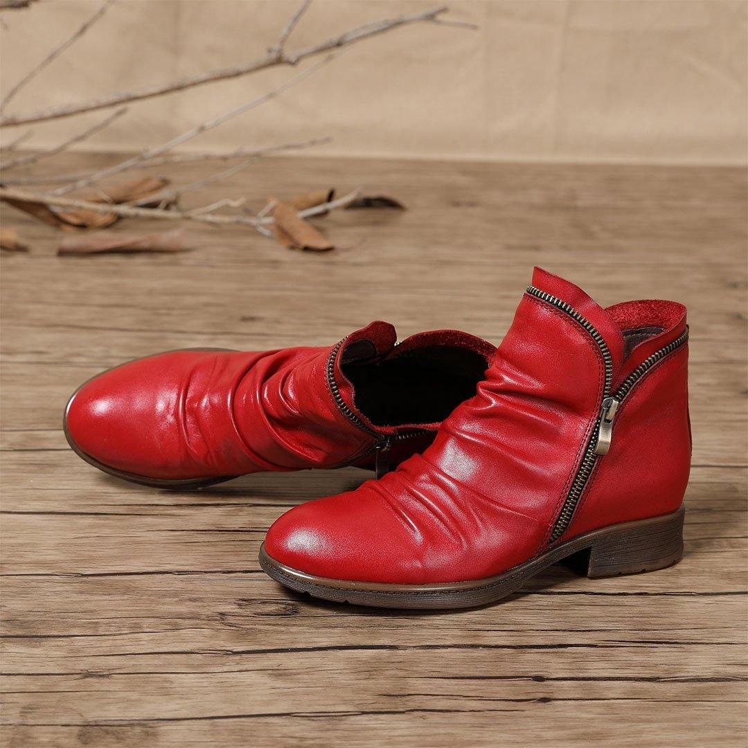 Botas de suave al tacto hecho de cuero de piel de becerro precioso (5 Colores) - MXbueno