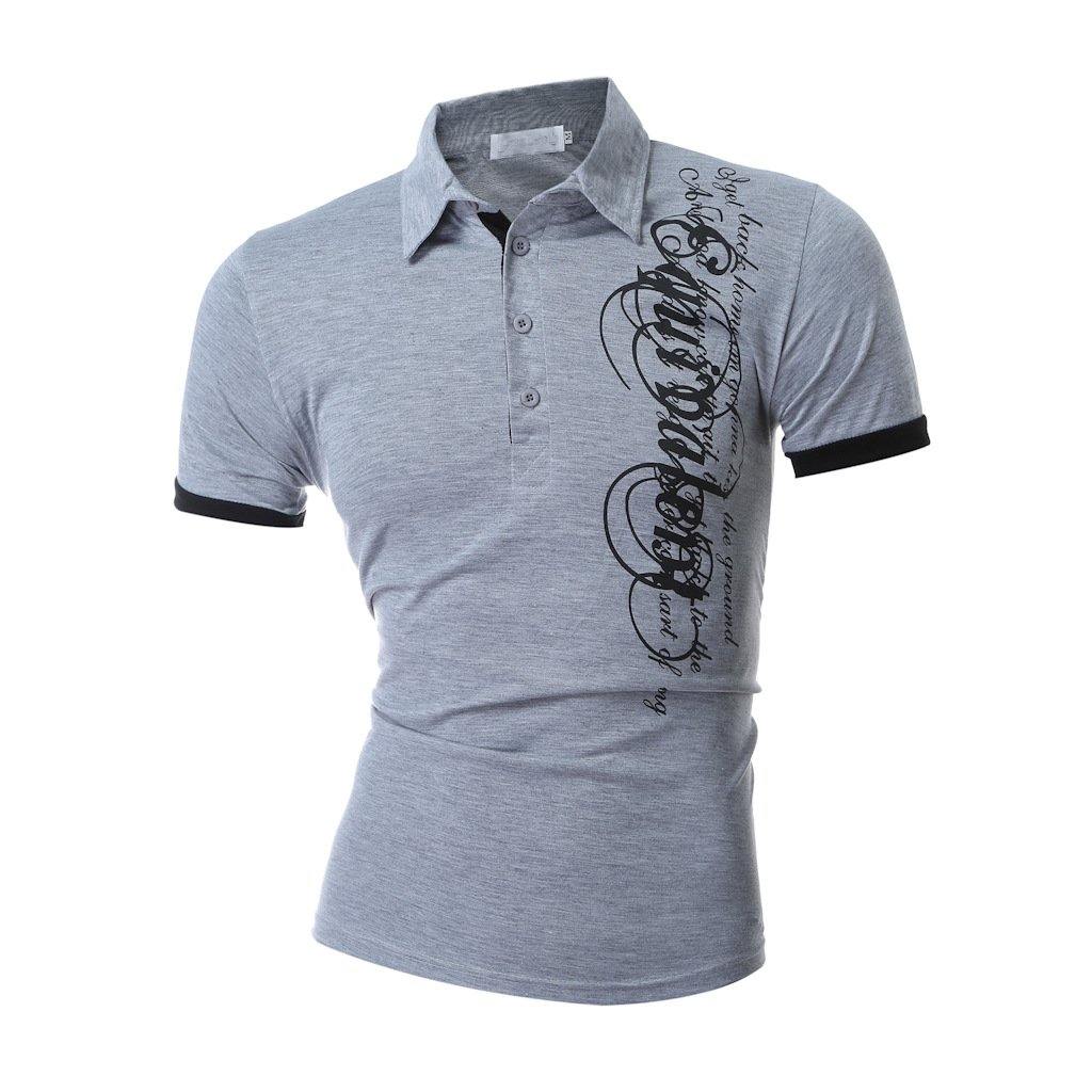 POLO casual delgado con estampado de letras manga corta - MXbueno