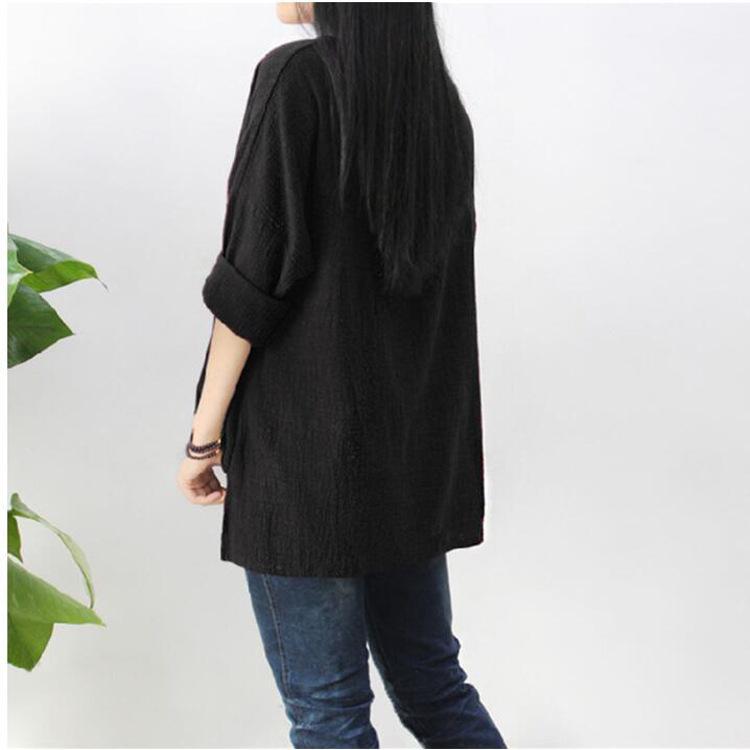 Venta Caliente Camiseta Suelta De Algodón Y Lino