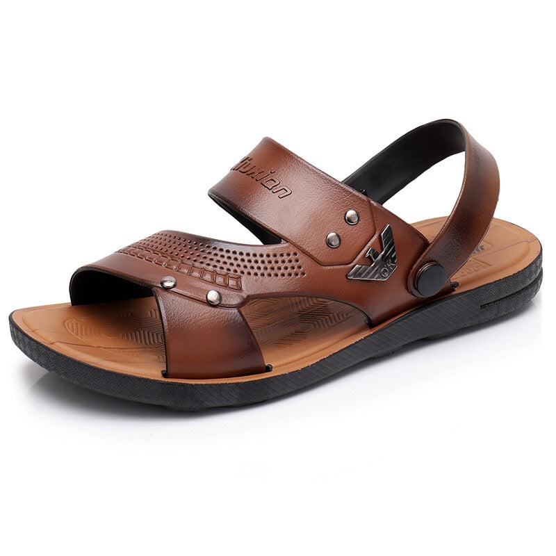 [M-Zapato] Sandalias De Piel Sintética Sandalias De Playa Para Hombre