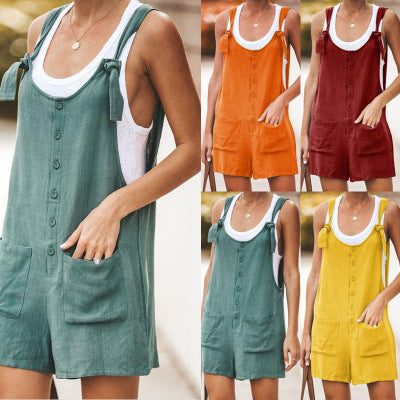 Botón bolsillo Sólido Romper suelto de lino