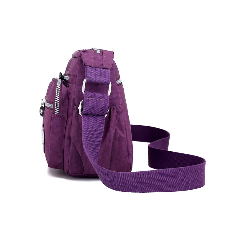 [W-Bolso] Bolso De Hombro Para Mujer, Bolso De Tela De Nailon Informal, Bolso De Mensajero De Viaje Para Mamá Con Múltiples Bolsillos