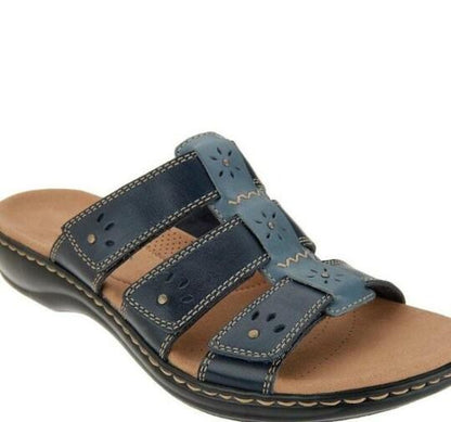 Sandalias De Color Liso Con Velcro Para Mujer