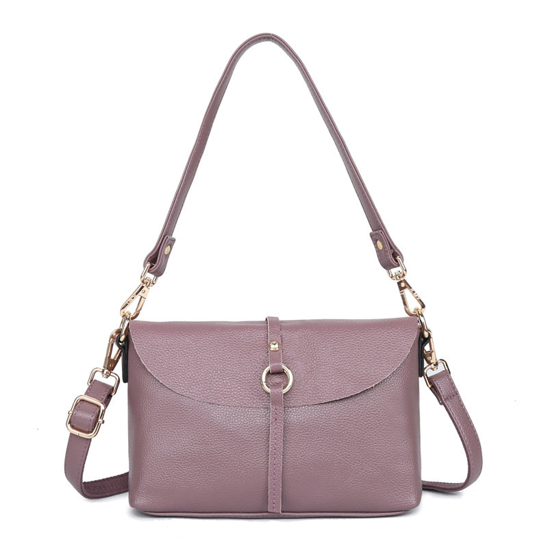 [W-Bolso] Bolso De Cuero A La Moda Para Mujer, Bolso Cuadrado Pequeño Simple, Bandolera De Hombro Para Mujer