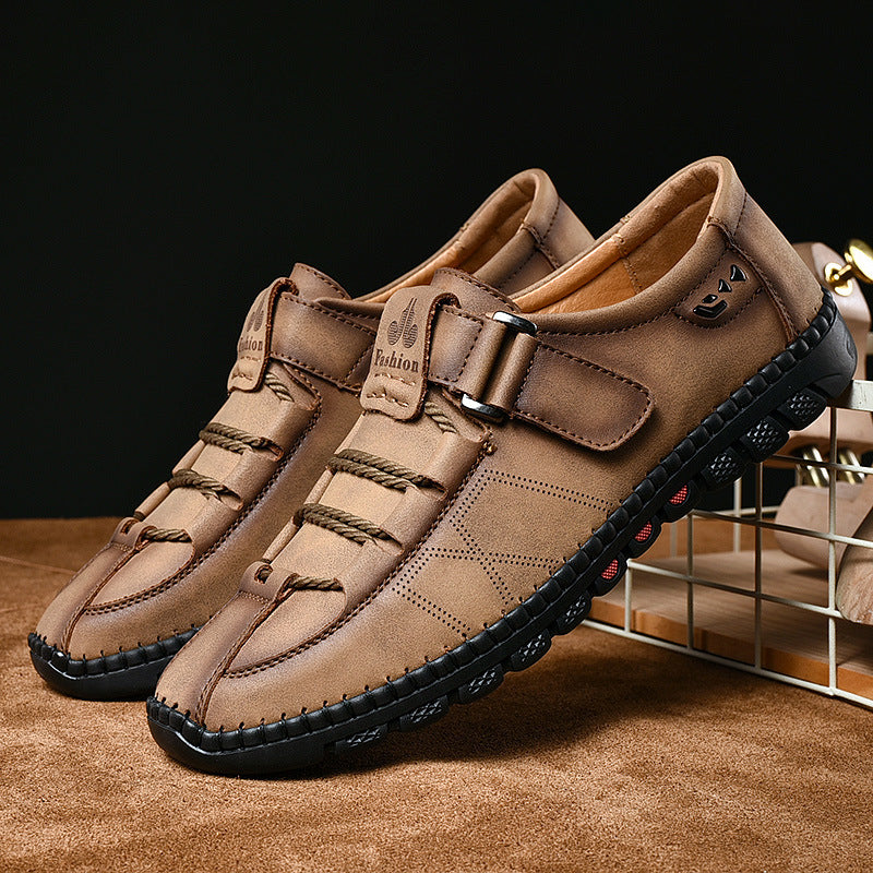 [M-Zapato] Zapatos Clásicos Británicos De Cuero Con Punta Redonda Para Hombres