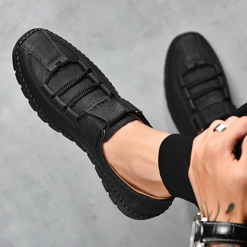 [M-Zapato] Zapatos Clásicos Británicos De Cuero Con Punta Redonda Para Hombres