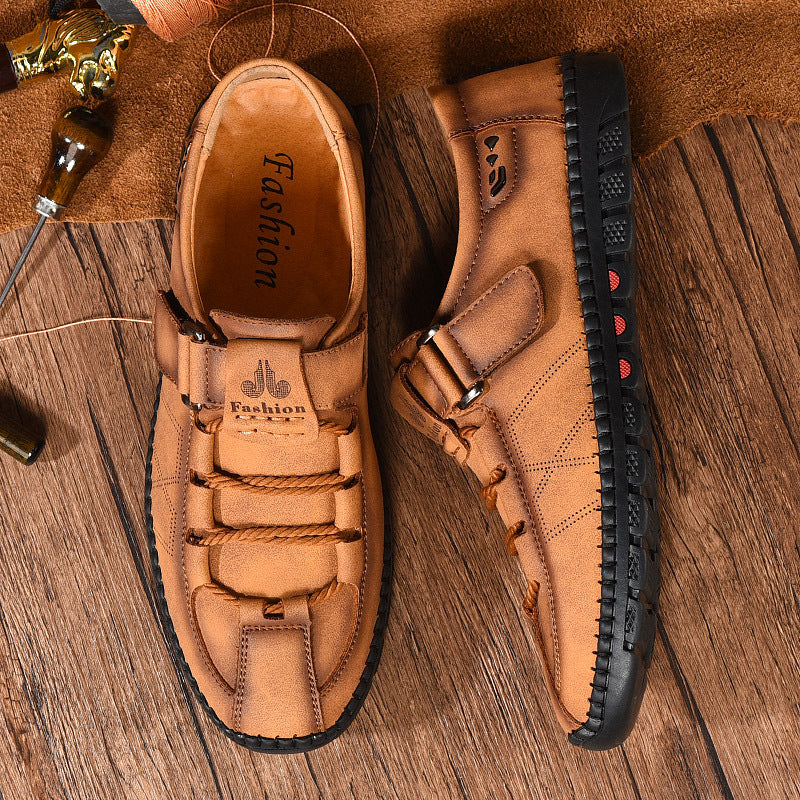 [M-Zapato] Zapatos Clásicos Británicos De Cuero Con Punta Redonda Para Hombres