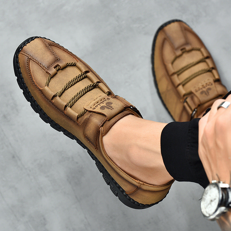 [M-Zapato] Zapatos Clásicos Británicos De Cuero Con Punta Redonda Para Hombres