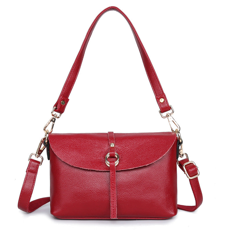 [W-Bolso] Bolso De Cuero A La Moda Para Mujer, Bolso Cuadrado Pequeño Simple, Bandolera De Hombro Para Mujer