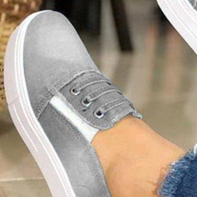 Zapatos de lona elásticos con plataforma denim - MXbueno