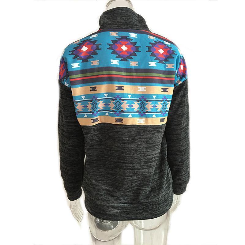 Camiseta de manga larga con estampado geométrico - MXbueno