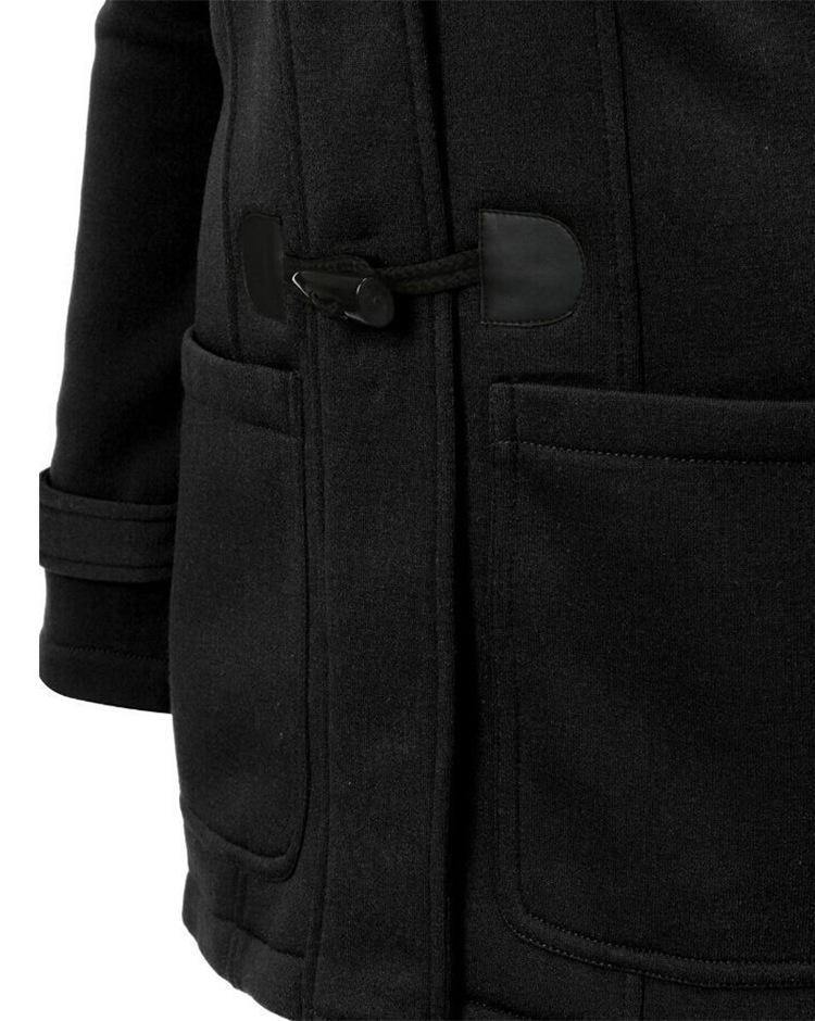 ¡GRAN OFERTA DE SÓLO ESTA SEMANA!Chaqueta de manga larga con capucha de bolsillo con hebilla de cuerno para mujer - MXbueno