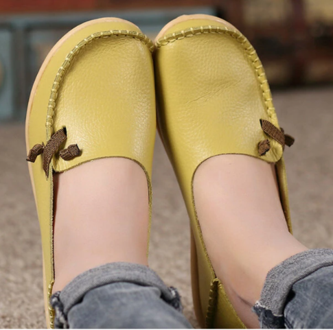 Mocasines planos de color puro de gran tamaño, suave y multidireccional - MXbueno