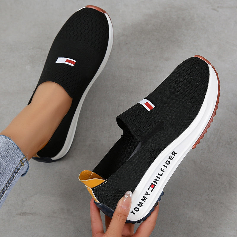 [W-Zapato] Zapatillas De Mujer Con Plataforma Tejida