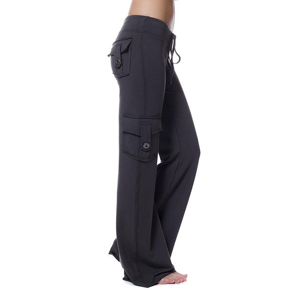 Pantalones De Yoga De Bolsillo Con Sujetador Lumbar Elástico Europeo Y Americano