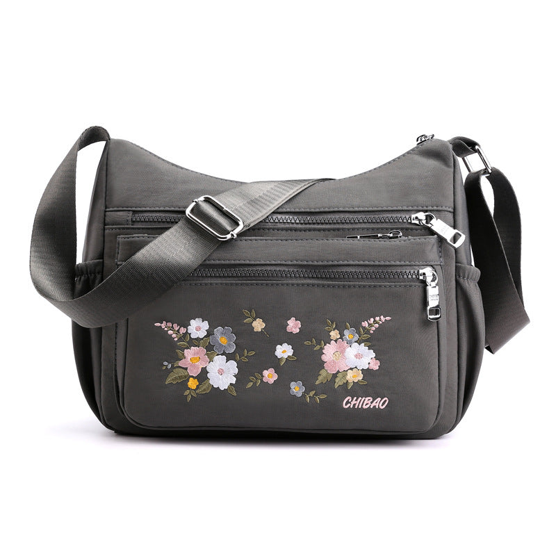 [W-Bolso] Bandolera De Hombro Con Bordado Floral Para Mujer