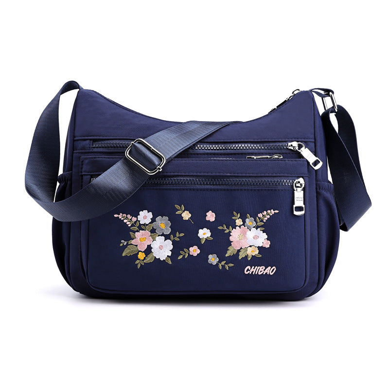 [W-Bolso] Bandolera De Hombro Con Bordado Floral Para Mujer