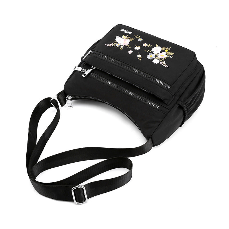 [W-Bolso] Bandolera De Hombro Con Bordado Floral Para Mujer