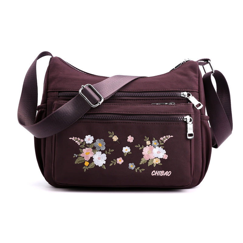 [W-Bolso] Bandolera De Hombro Con Bordado Floral Para Mujer